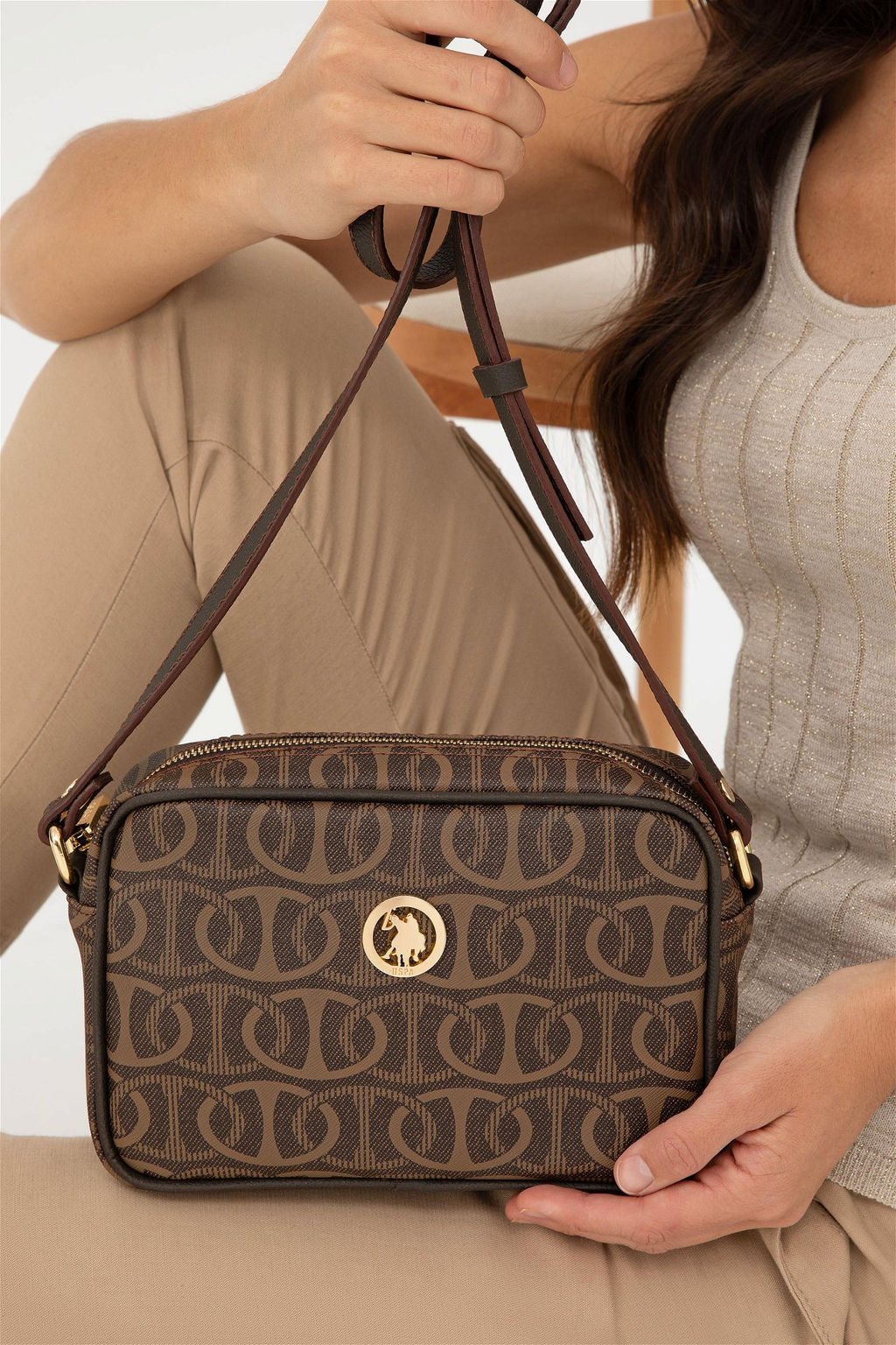 Женская коричневая сумка через плечо Неожиданная скидка в корзине - U.s. polo assn фото 2