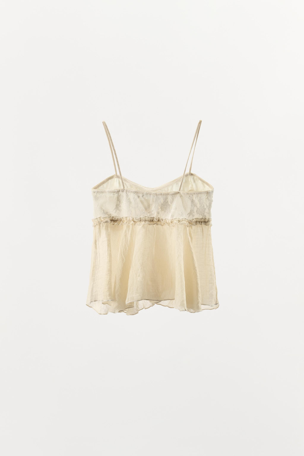 TOP LENCERO COMBINADO ENCAJE / Crudo - Zara фото 8