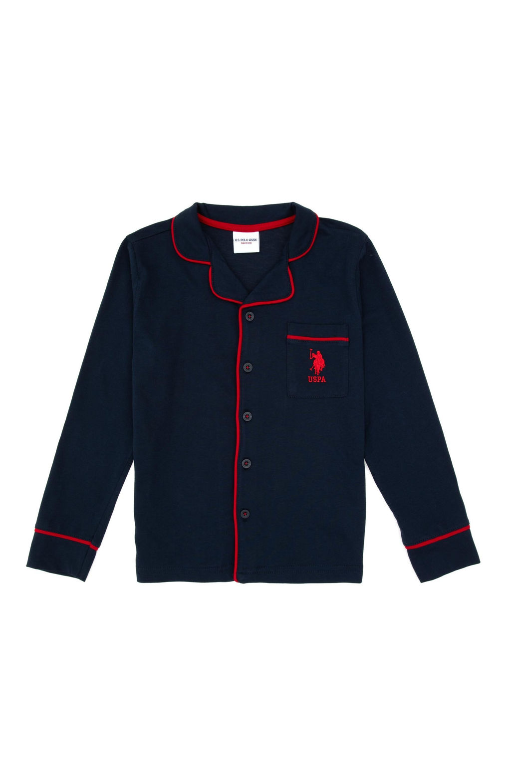 Пижама U.S. Polo Assn детская темно‑синяя из хлопка