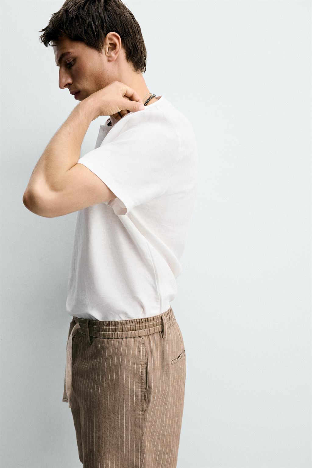 BERMUDA RELAXED FIT ALGOD?N - LINO / Marr?n / Crudo - Zara фото 5