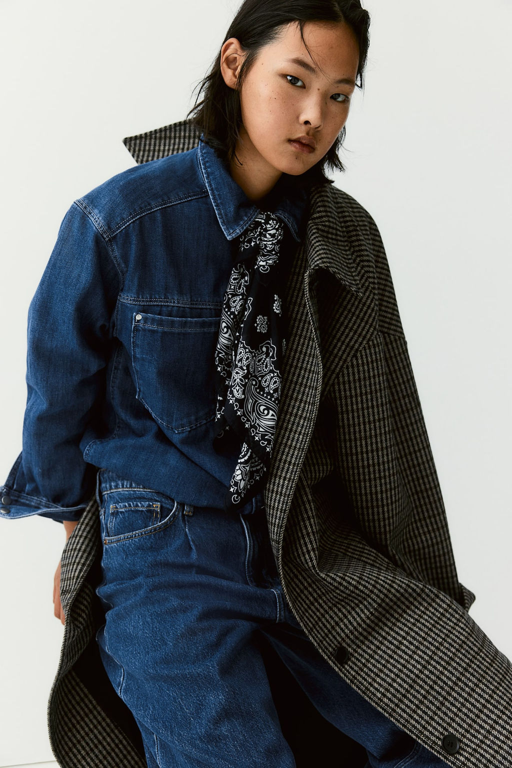 Camisa denim de corte holgado