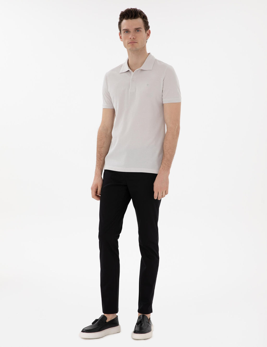 Siyah Slim Fit Kanvas Pantolon