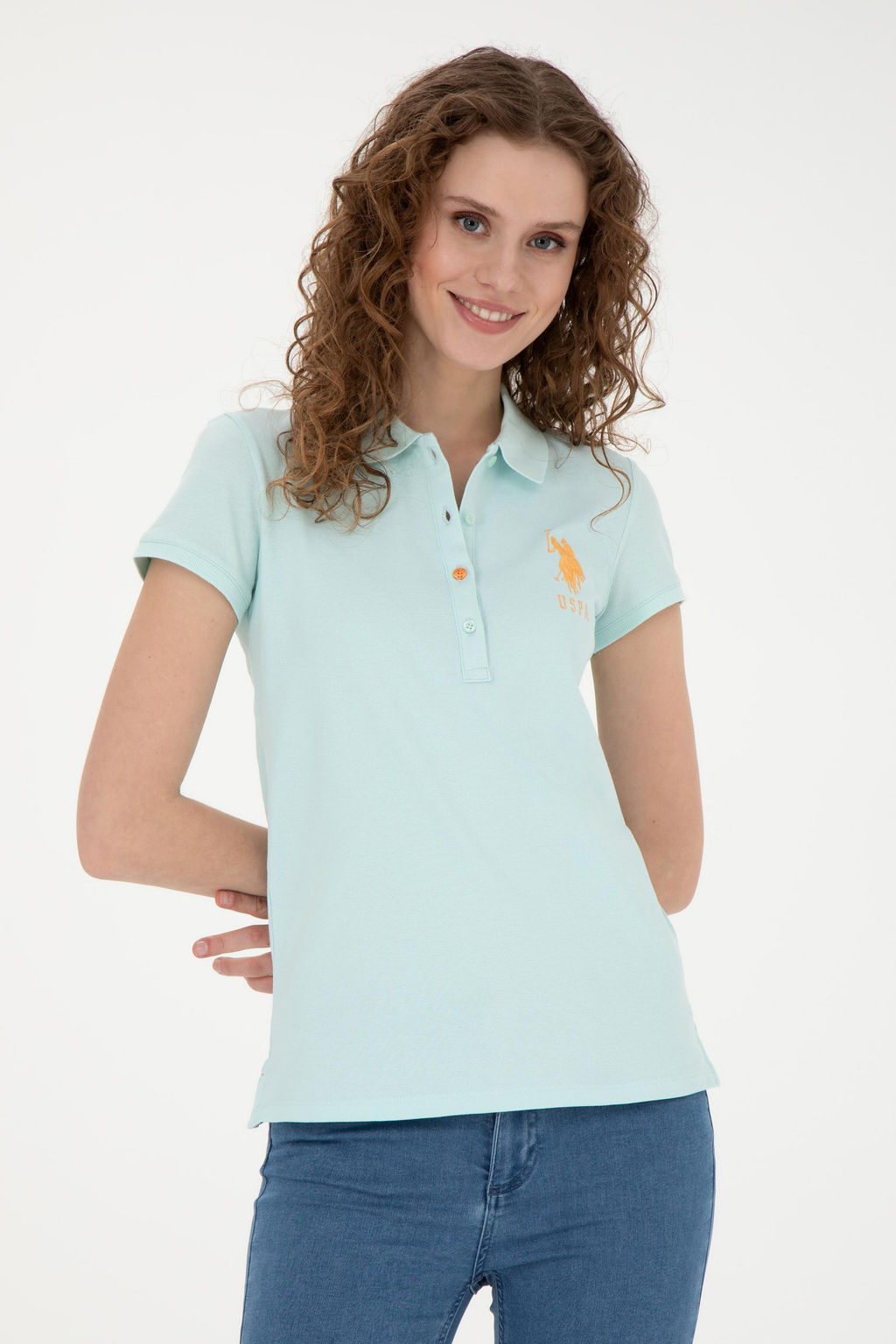 Женская базовая футболка цвета морской волны - U.s. polo assn фото 10