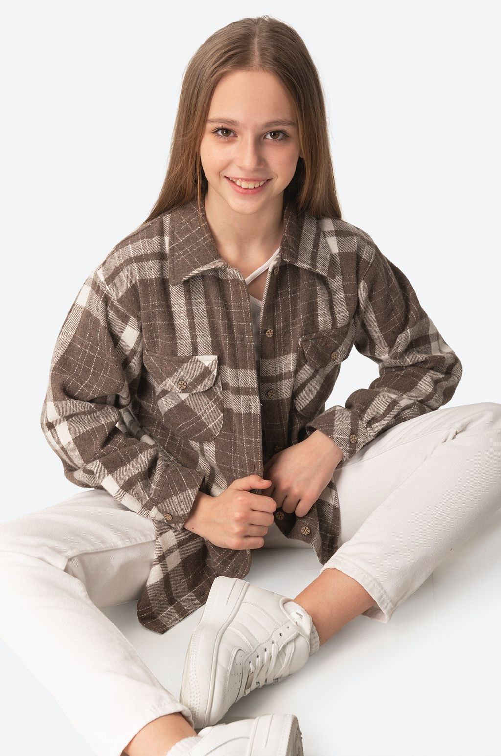 Теплая удлиненная рубашка для девочки Happy Fox фото 4