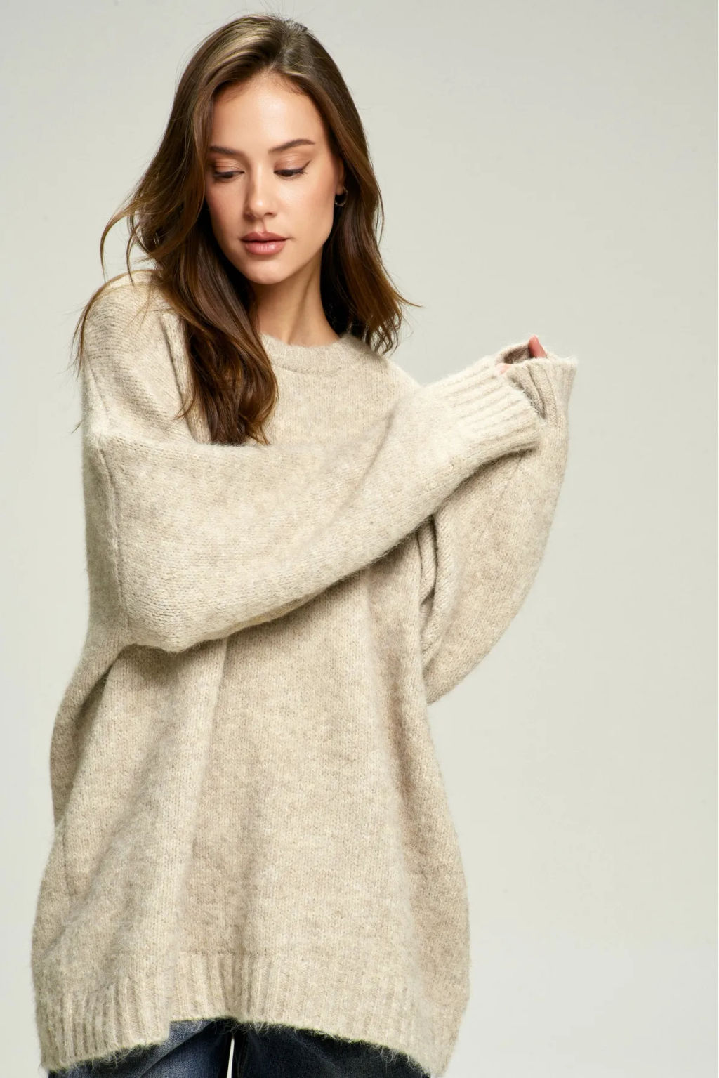 Джемпер Oversized из смесовой шерсти Beige