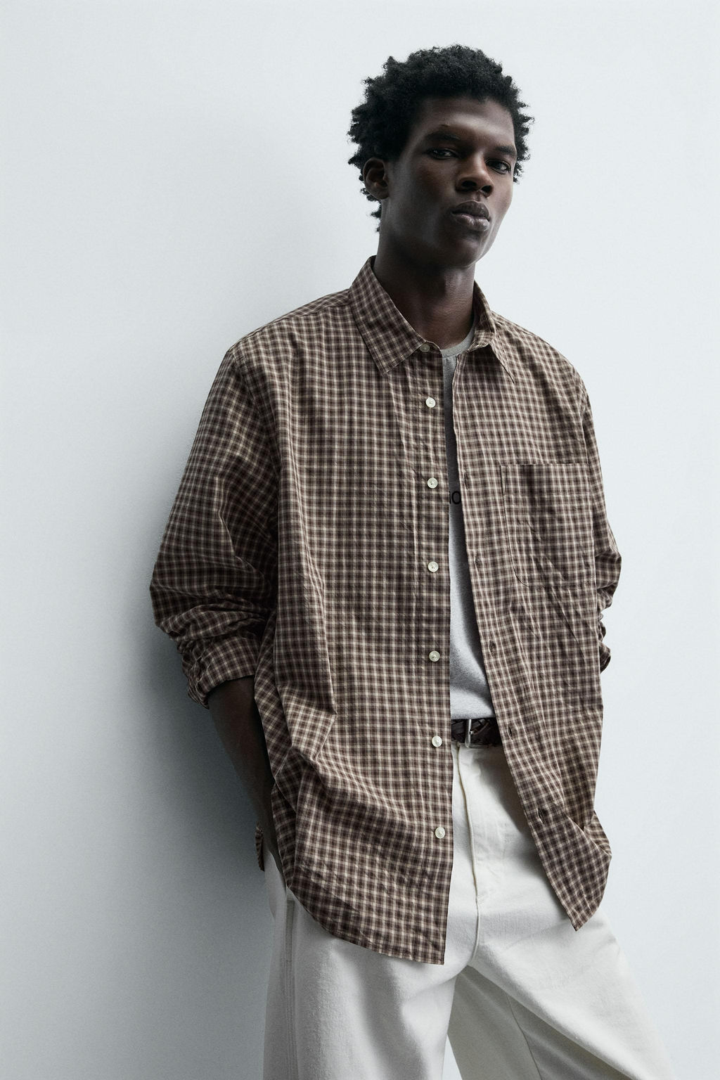 RELAXED FIT CHECK SHIRT - Zara фото 7