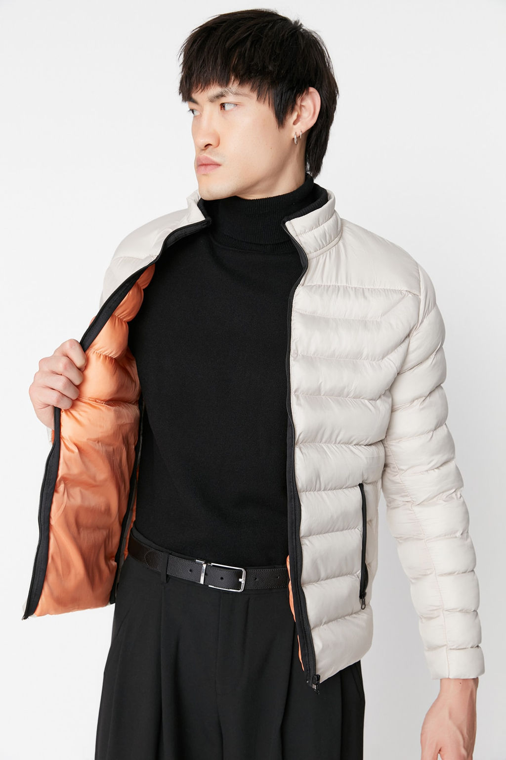 TRENDYOL MAN Tas Regular Fit Dik Yaka Sisme Ruzgara ve Suya Dayan?kl? Mont TMNAW23MO00001 - Trendyolmilla фото 2