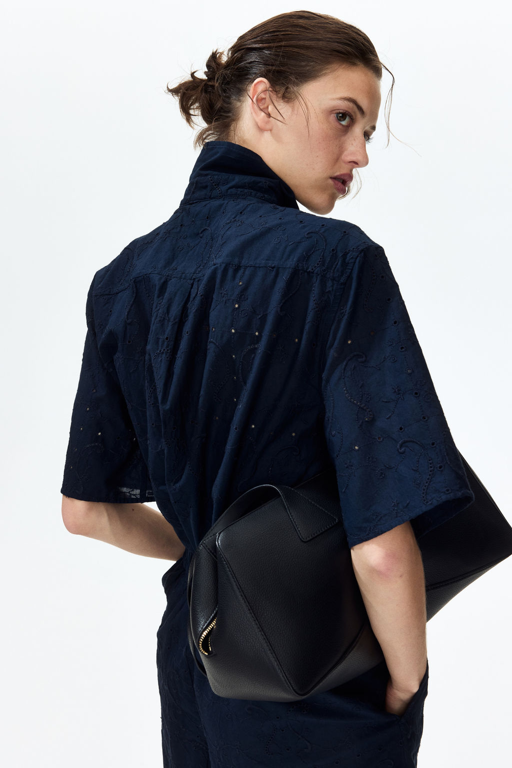 Oversized broderie anglaise shirt - H&m фото 4