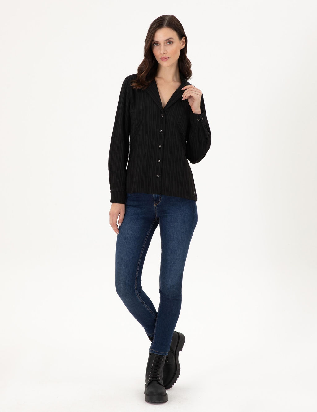 Siyah Regular Fit Uzun Kollu G_mlek - Pierre cardin фото 4