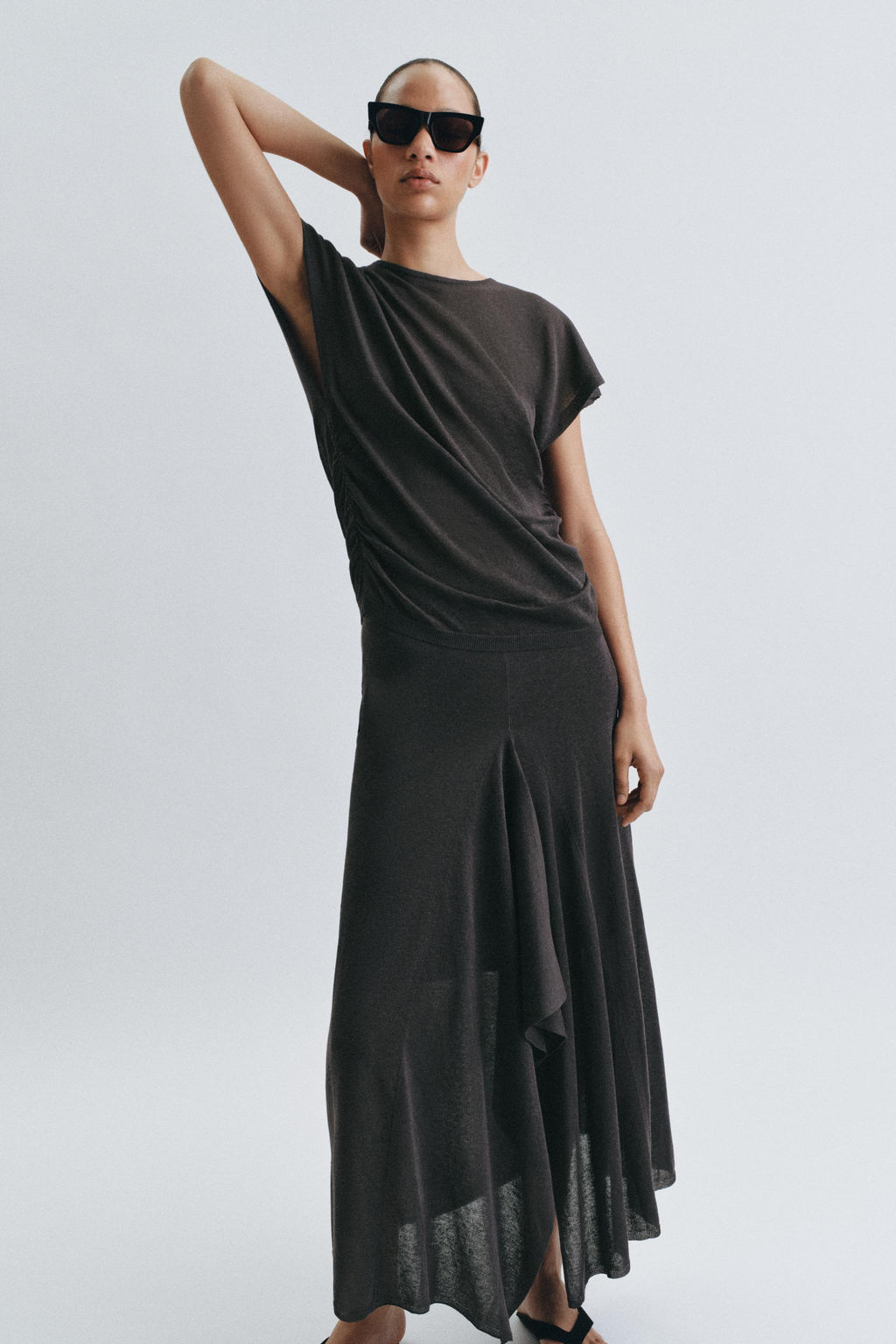 FALDA MIDI PUNTO / Marino oscuro - Zara фото 2