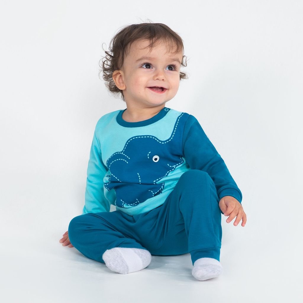 CRB wear/CWNB 90048-39-285 Комплект для мальчика (джемпер, брюки), голубой-морская волна/Ex.Cherubino  фото 2