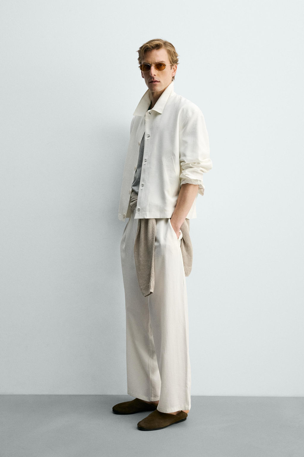 SOBRECAMISA FLUIDA BOXY FIT / Blanco roto - Zara фото 4