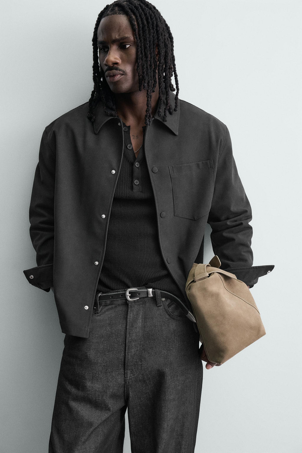 SOBRECAMISA EFECTO ANTE / Negro - Zara фото 4