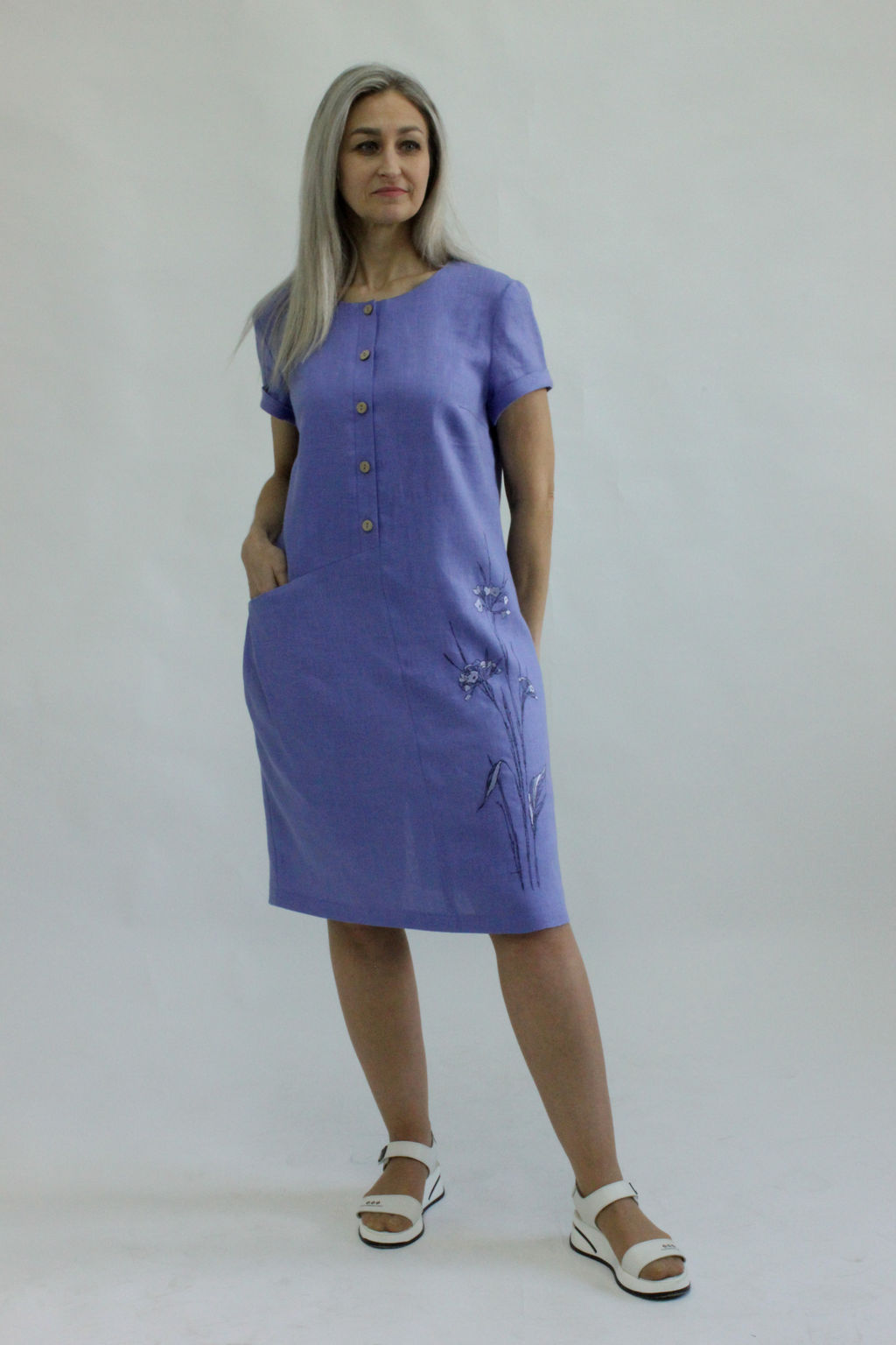 100% ЛЁН Платье с вышивкой - Елецкие узоры фото 2