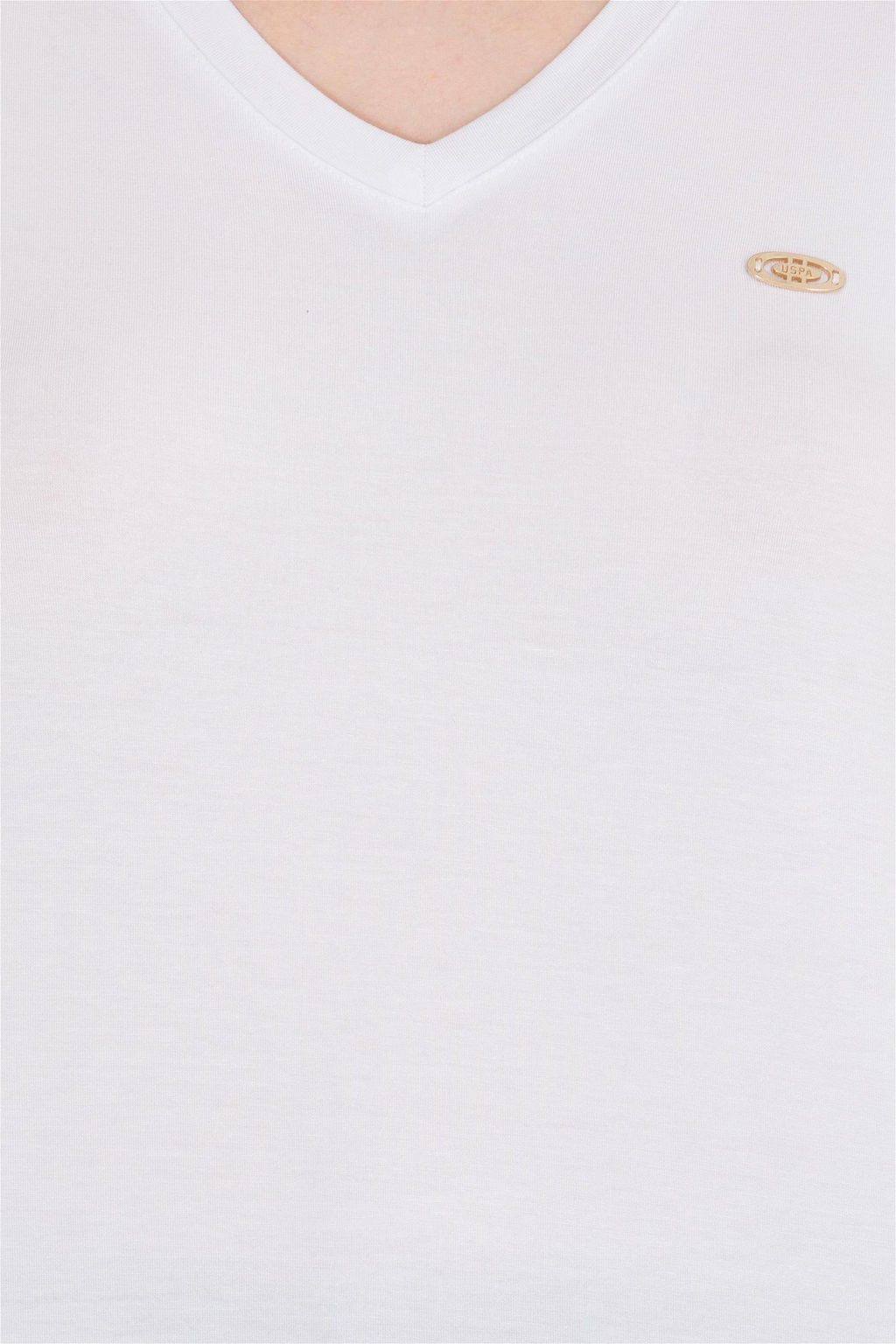 Женская белая базовая футболка с v-образным вырезом Неожиданная скидка в корзине - U.s. polo assn фото 6