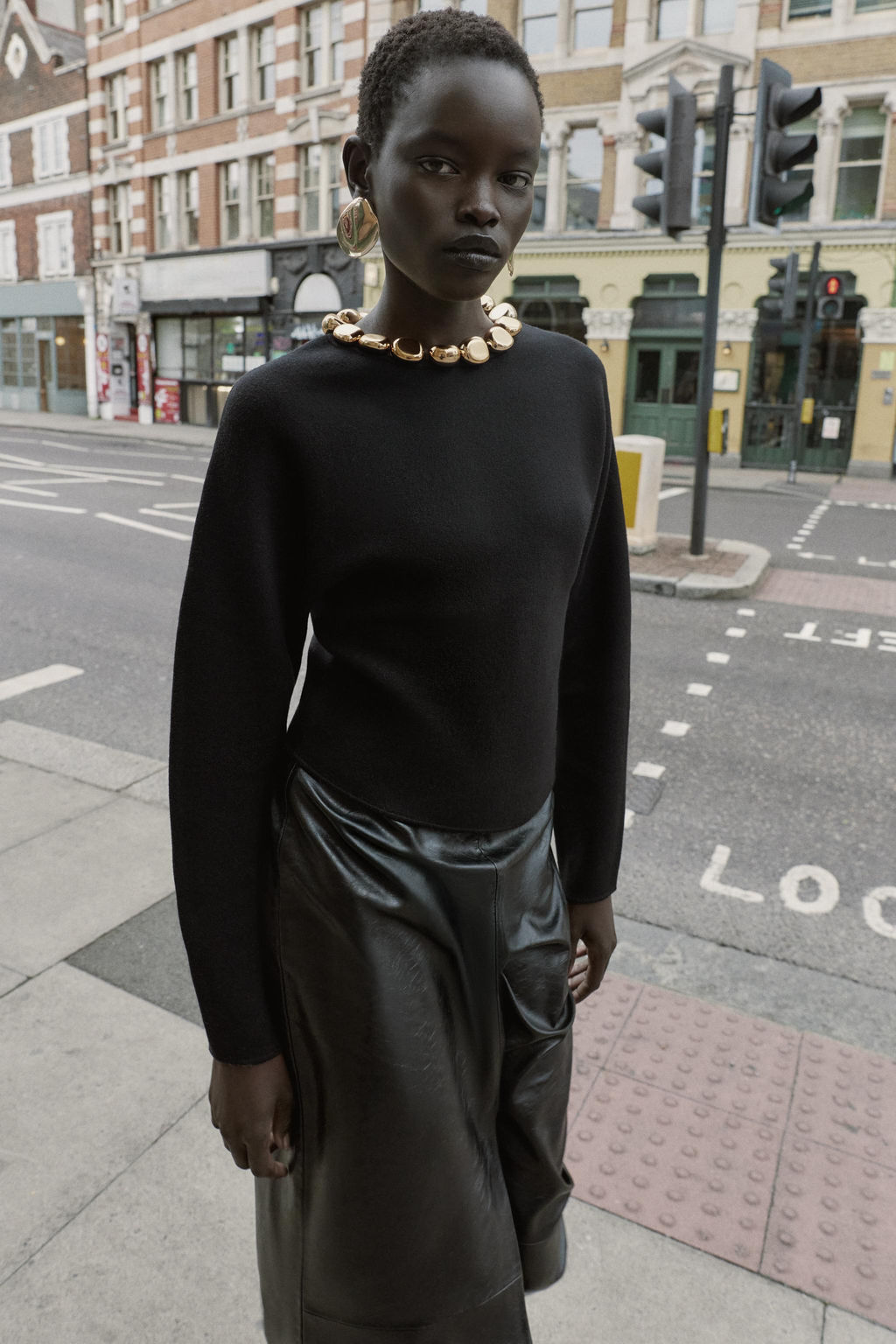 KNIT JUMPER WITH BEADED NECKLINE