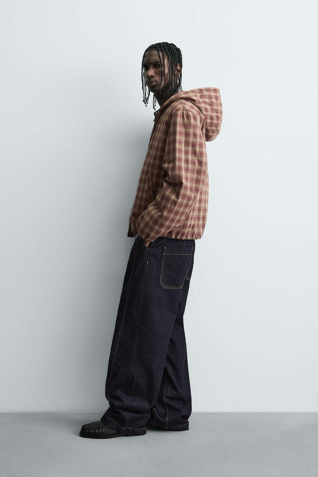 HOODIE CHECK JACKET