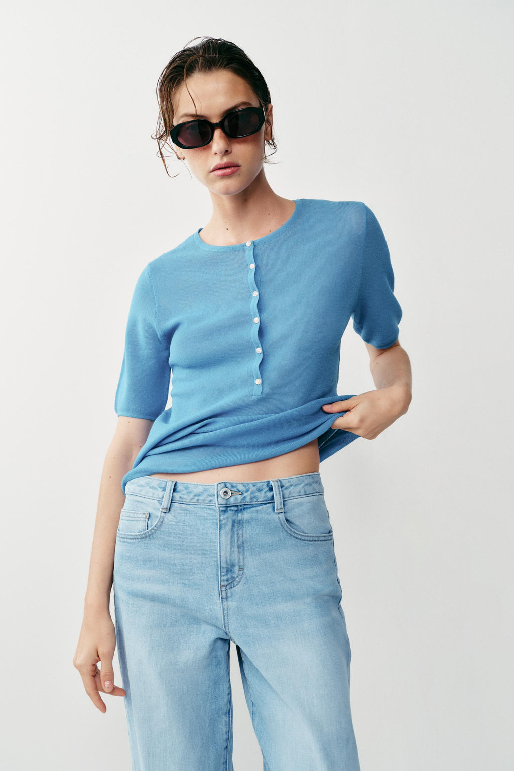 JEANS Z1975 RELAXED FIT TIRO MEDIO VUELTA BAJO / Azul claro - Zara фото 2