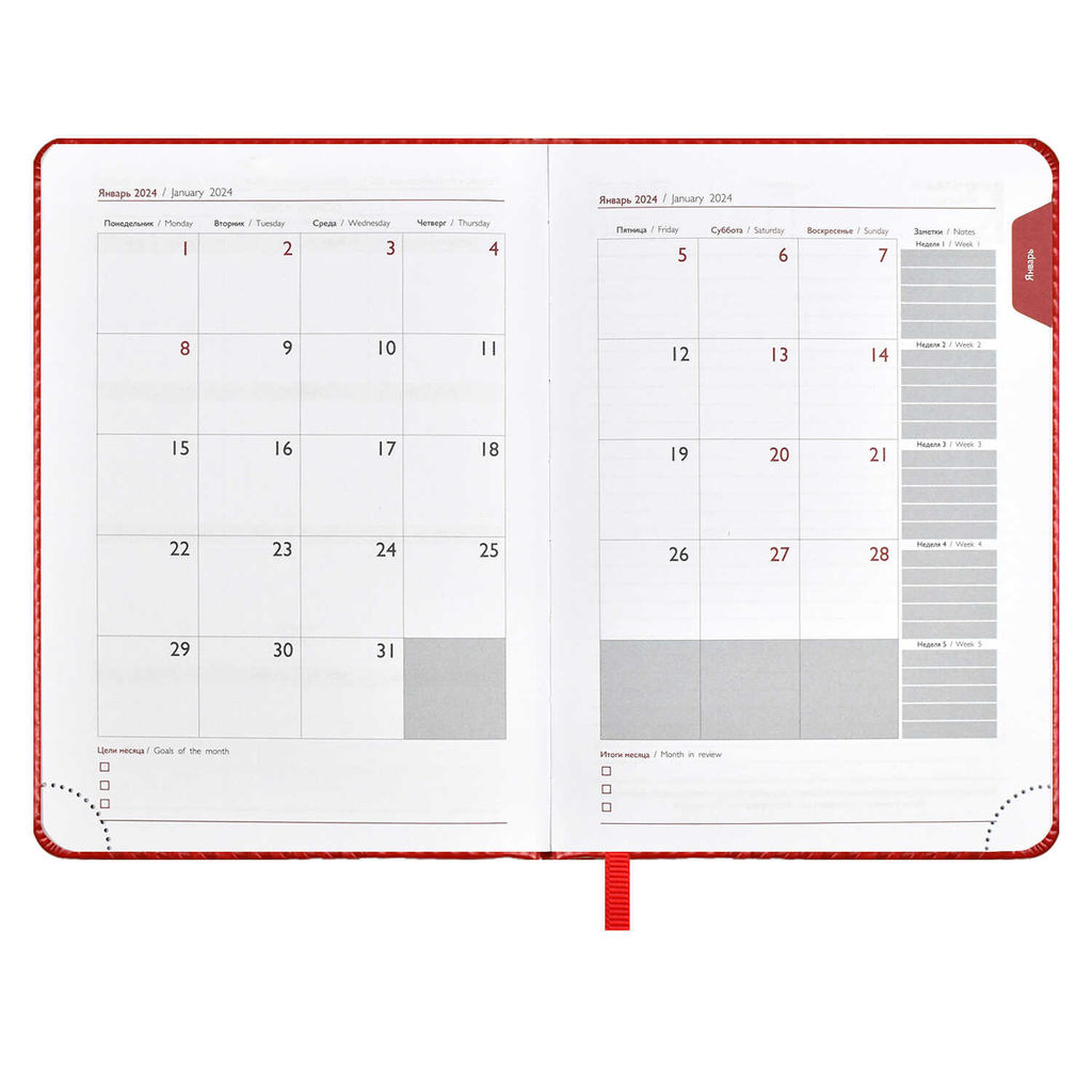 Ежедневник датированный 2024 ESCALADA, А6+, 176 л., арт. 63790/ 20 САРИФ КРАСНЫЙ  фото 9