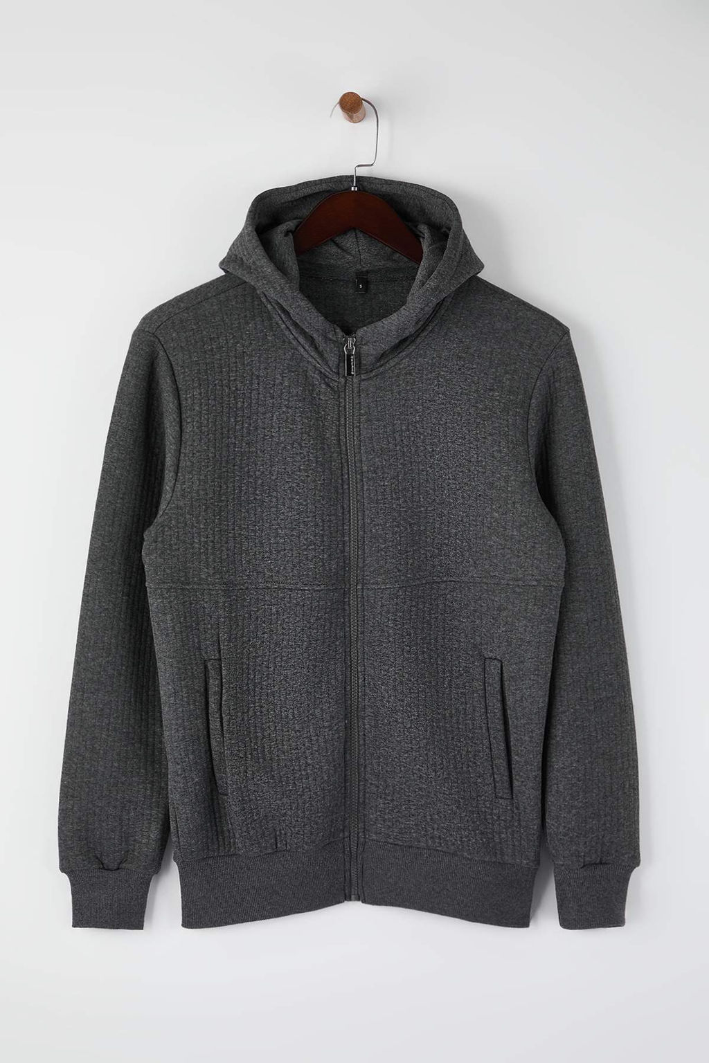 Siyah Regular/Normal Kesim Dokulu Kapusonlu Sweatshirt TMNAW26SW00061 - Trendyolmilla фото 5