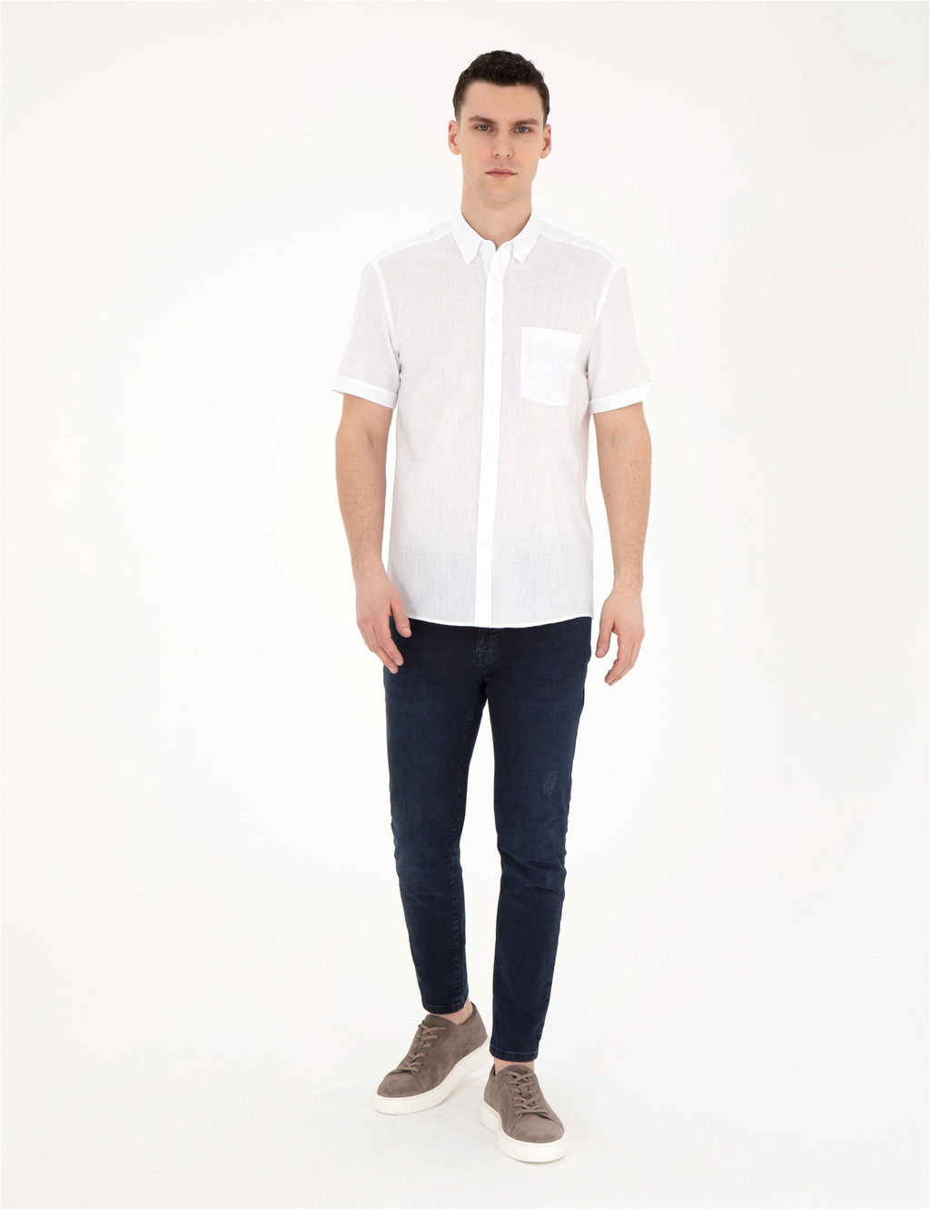 Beyaz Regular Fit K_sa Kollu G_mlek - Pierre cardin фото 4