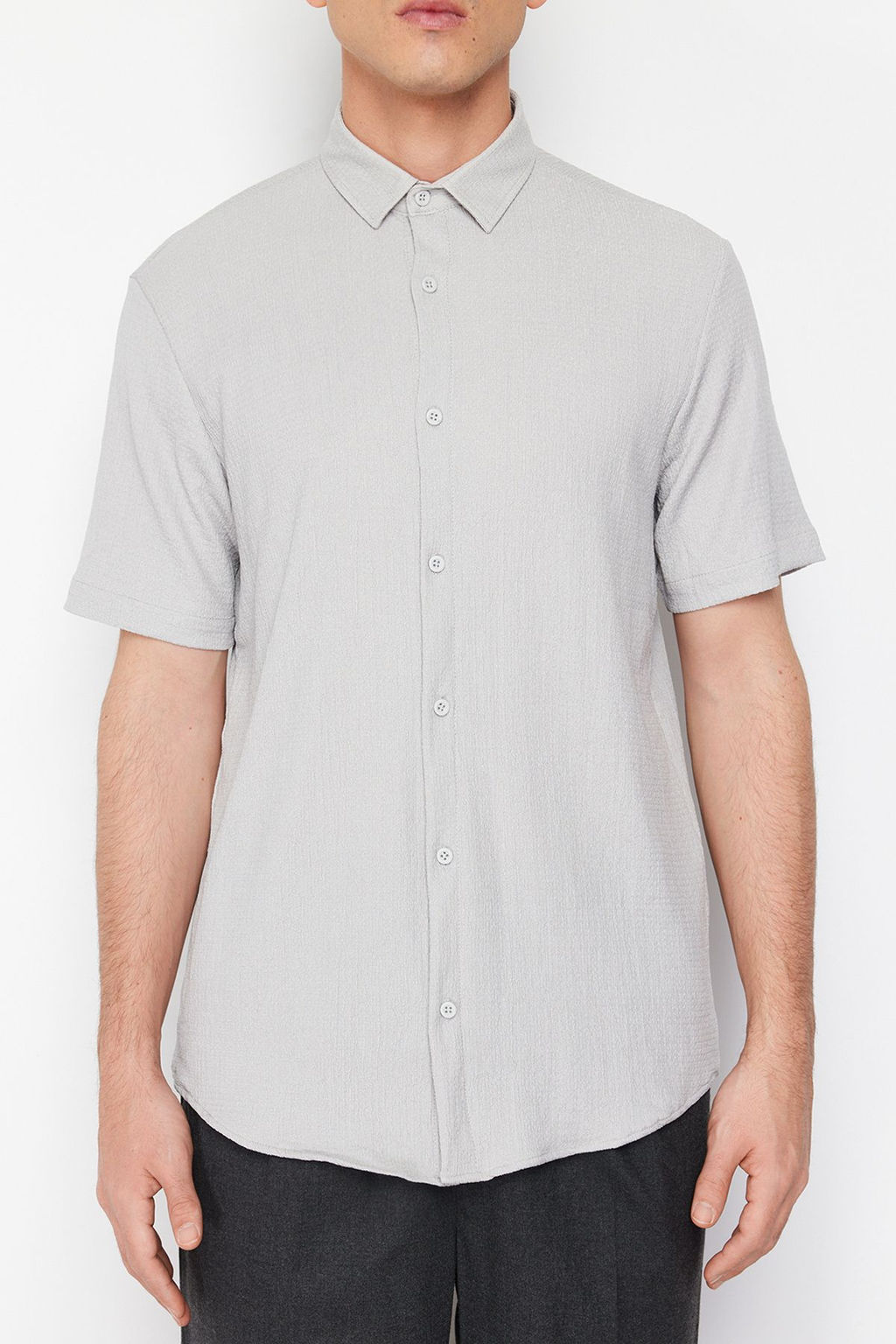 TRENDYOL MAN Haki Regular Fit K?sa Kol Yazl?k Dokulu Burumcuk Orme Gomlek TMNSS23GO00055 - Trendyolmilla фото 41