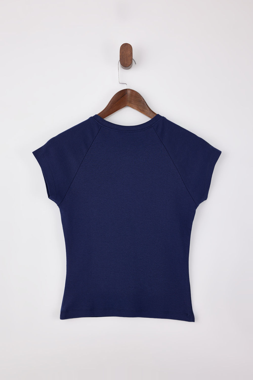 Lacivert Slogan Fitted/Vucuda Oturan K?sa Kollu Pamuk Ribana Orme T-Shirt TWOSS26TS00021