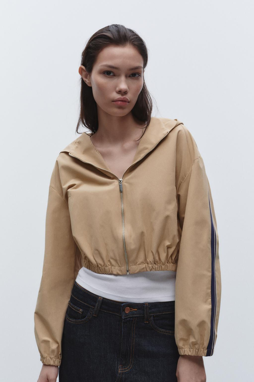HOODED JACKET WITH SIDE STRIPES - Zara фото 2