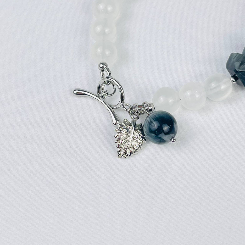 Браслет из Кварца и Соколиного глаза 17 см