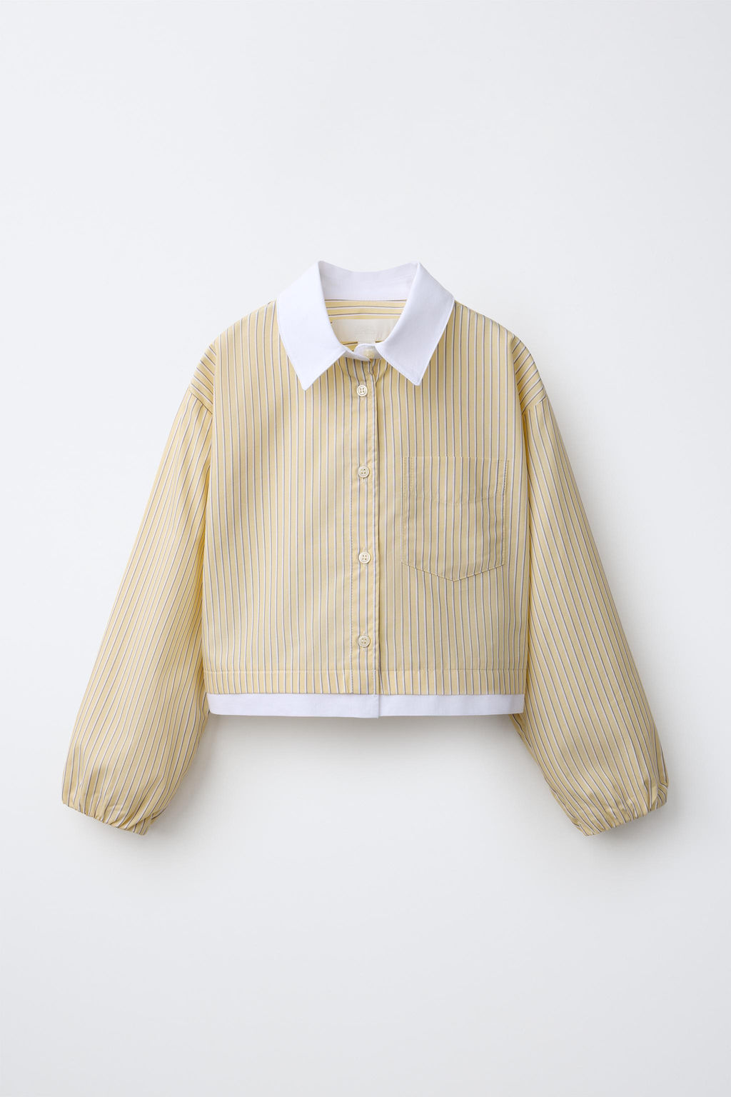 CAMISA RAYAS GLOBO / Amarillo - Zara фото 3