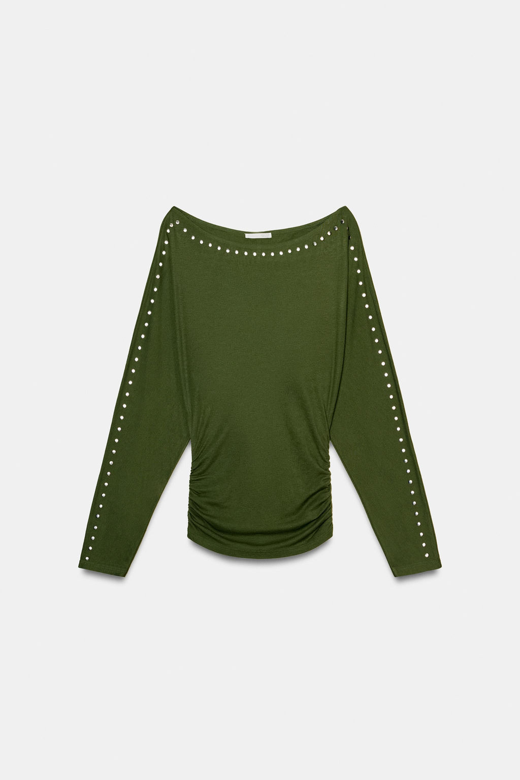 LONG SLEEVE STUDDED T-SHIRT - Zara фото 14