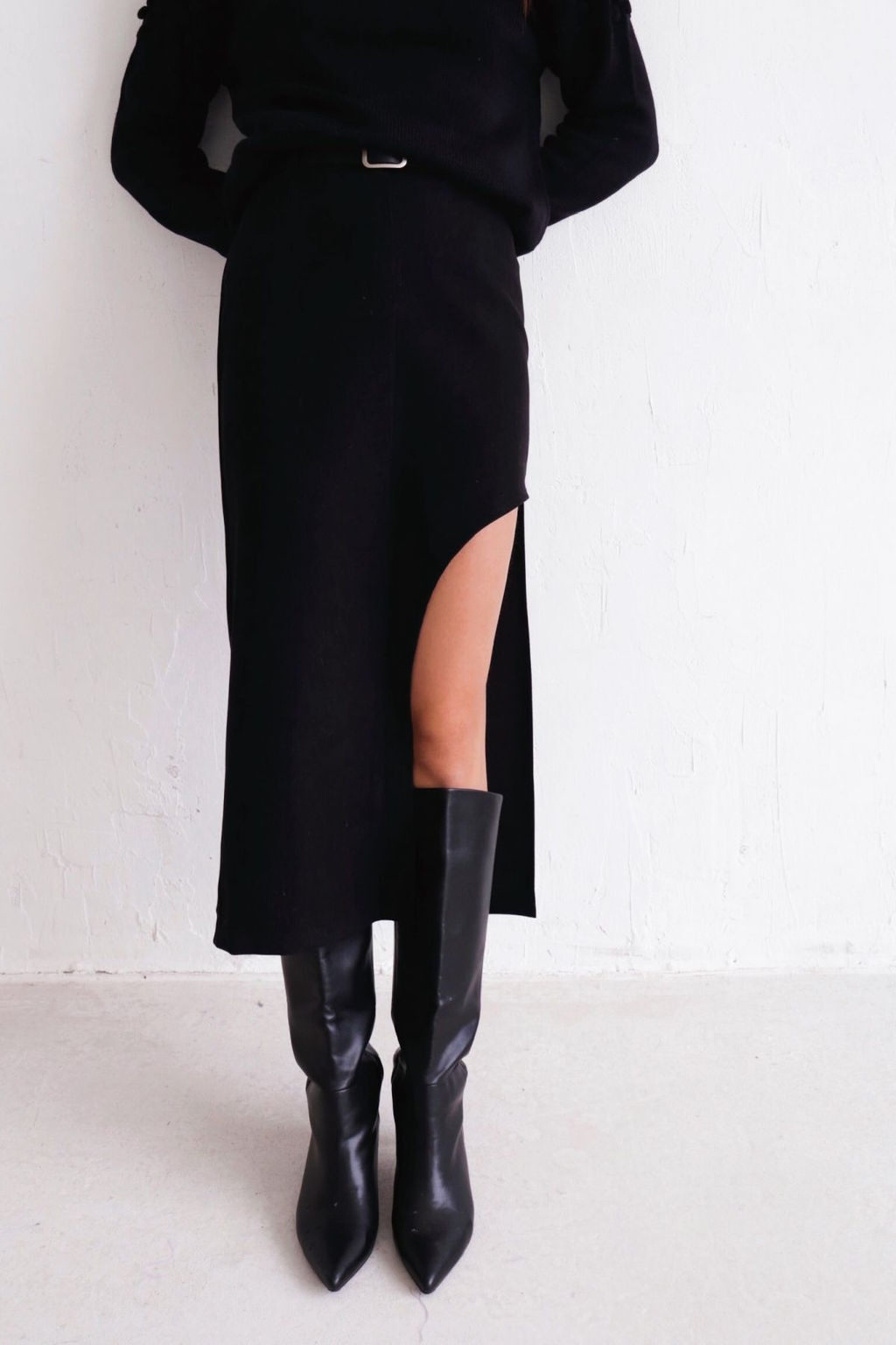 Martichelli Юбка с вырезом чёрная  фото 7