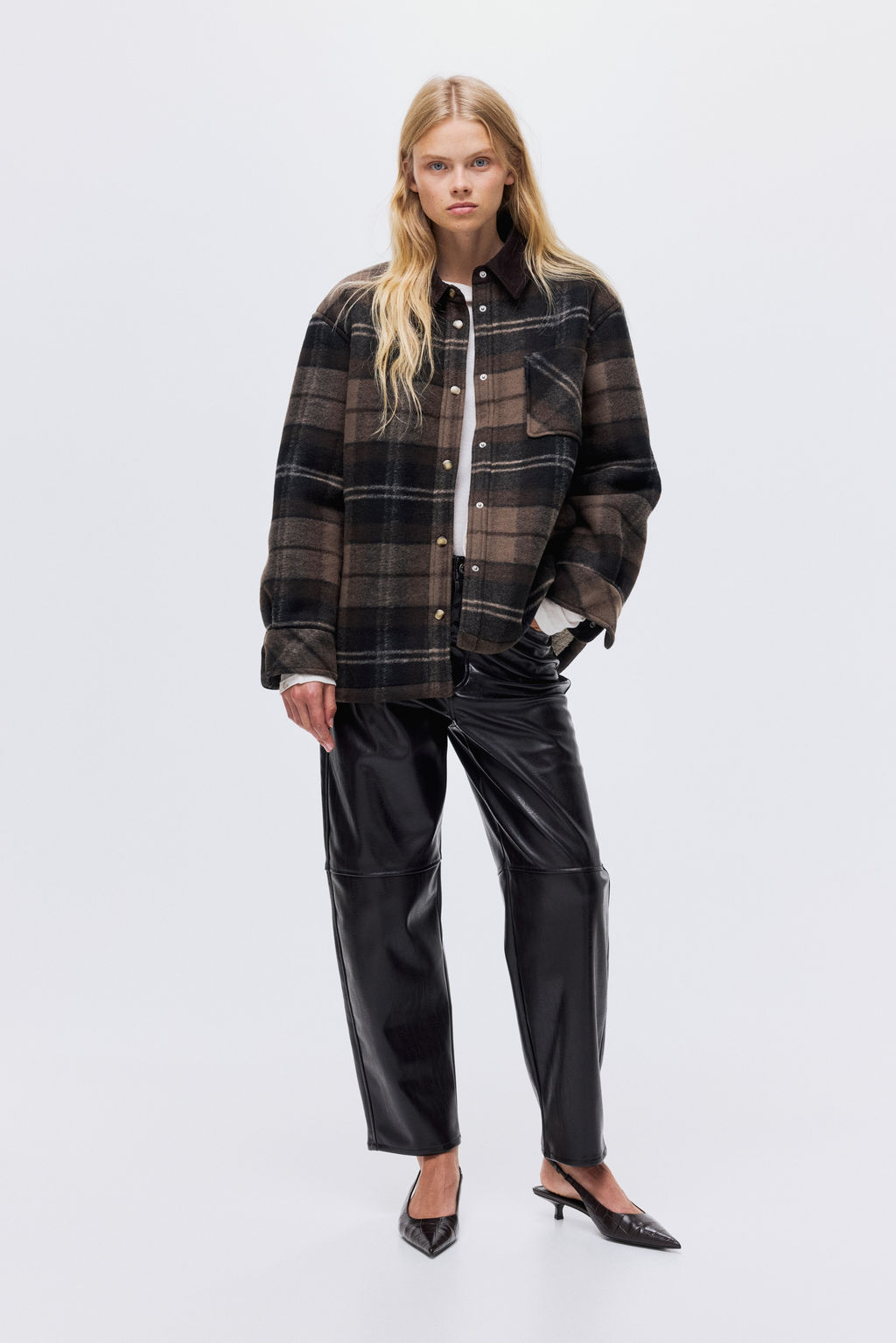 Chaqueta camisera con forro en borreguito - H&m фото 2