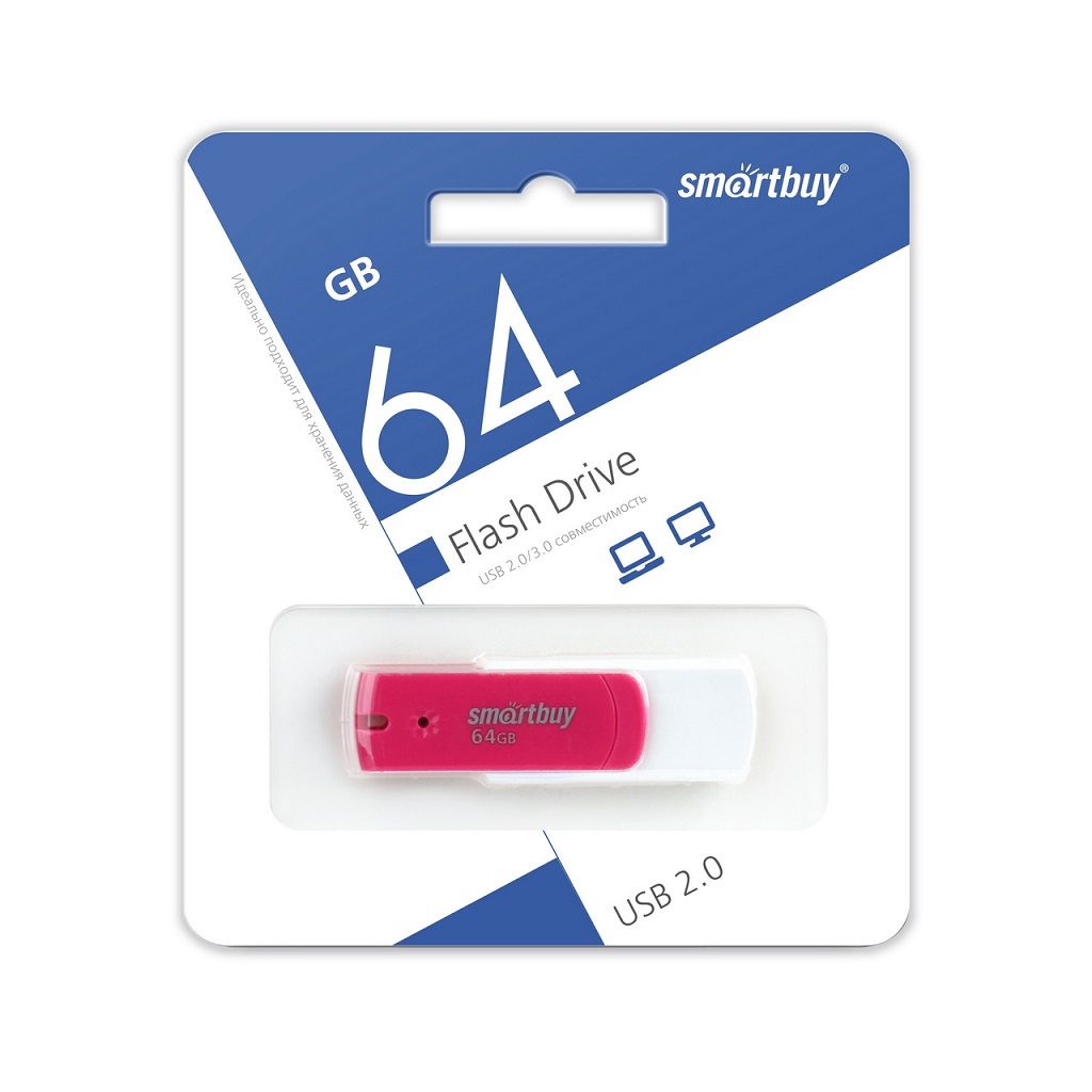 Флеш-накопитель 64Гб "Smartbuy Diamond" Pink (SB64GBDP)