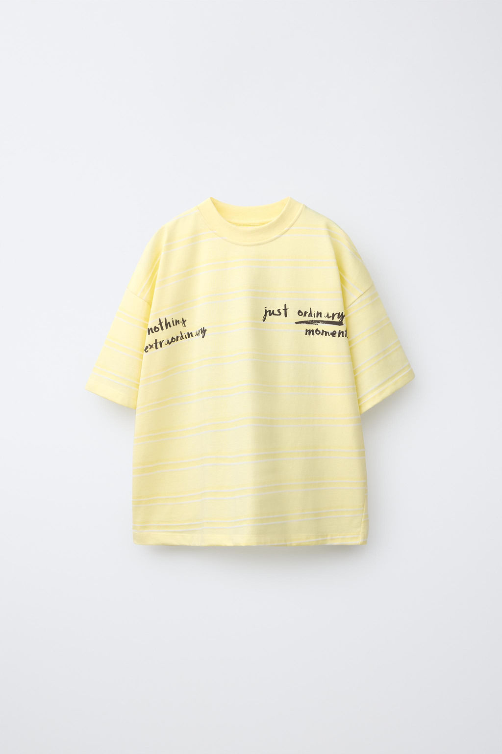 CAMISETA RAYAS ESTAMPADO TEXTO / Amarillo claro - Zara фото 2