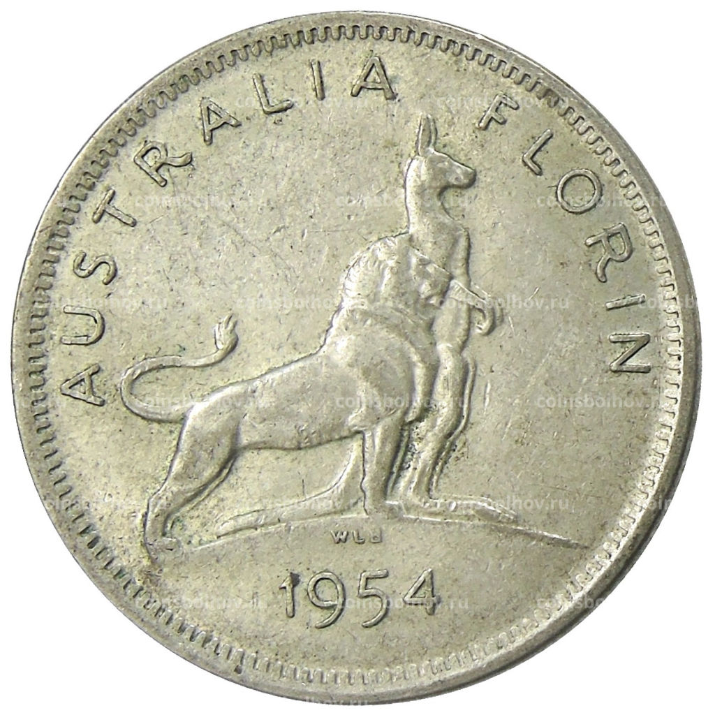 1 флорин (2 шиллинга) 1954 года Австралия  Королевский визит Елизаветы II