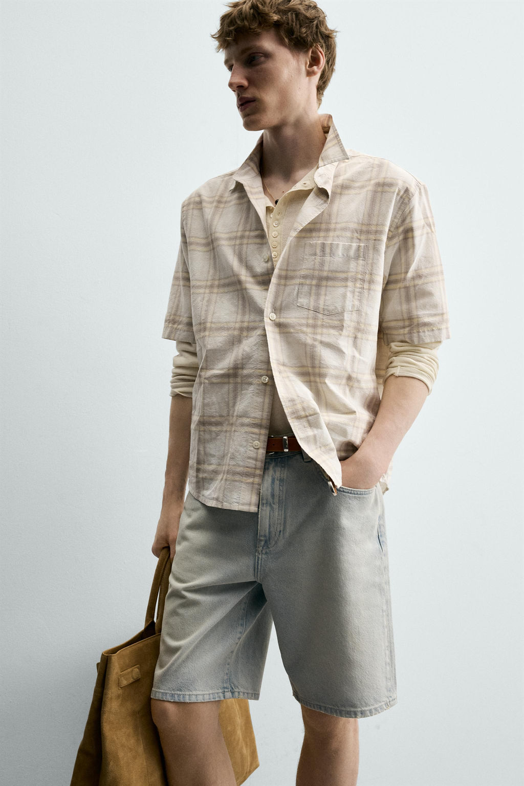 BERMUDA DENIM RELAXED FIT / Azul claro