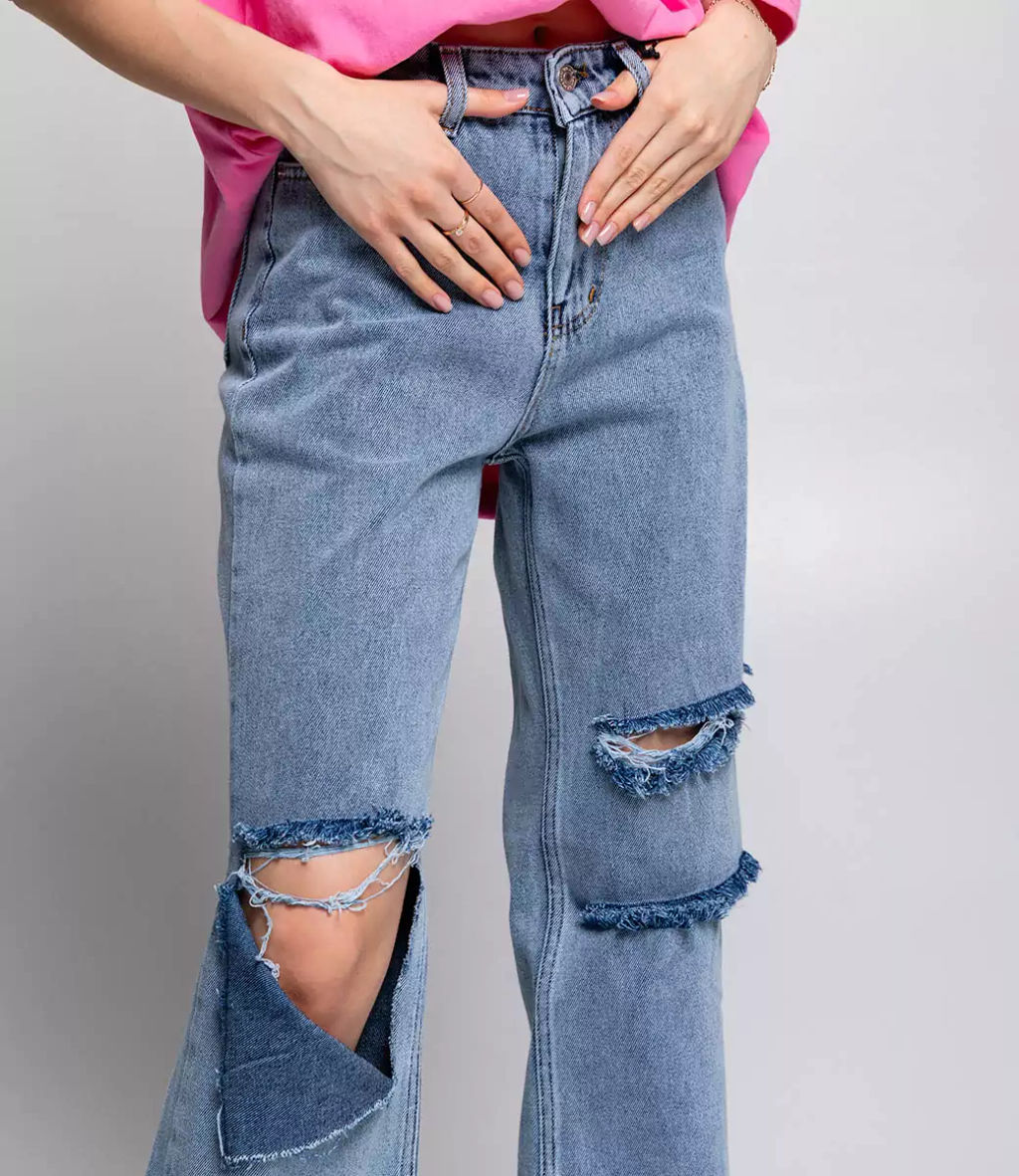 Джинсы #БШ2058, голубой