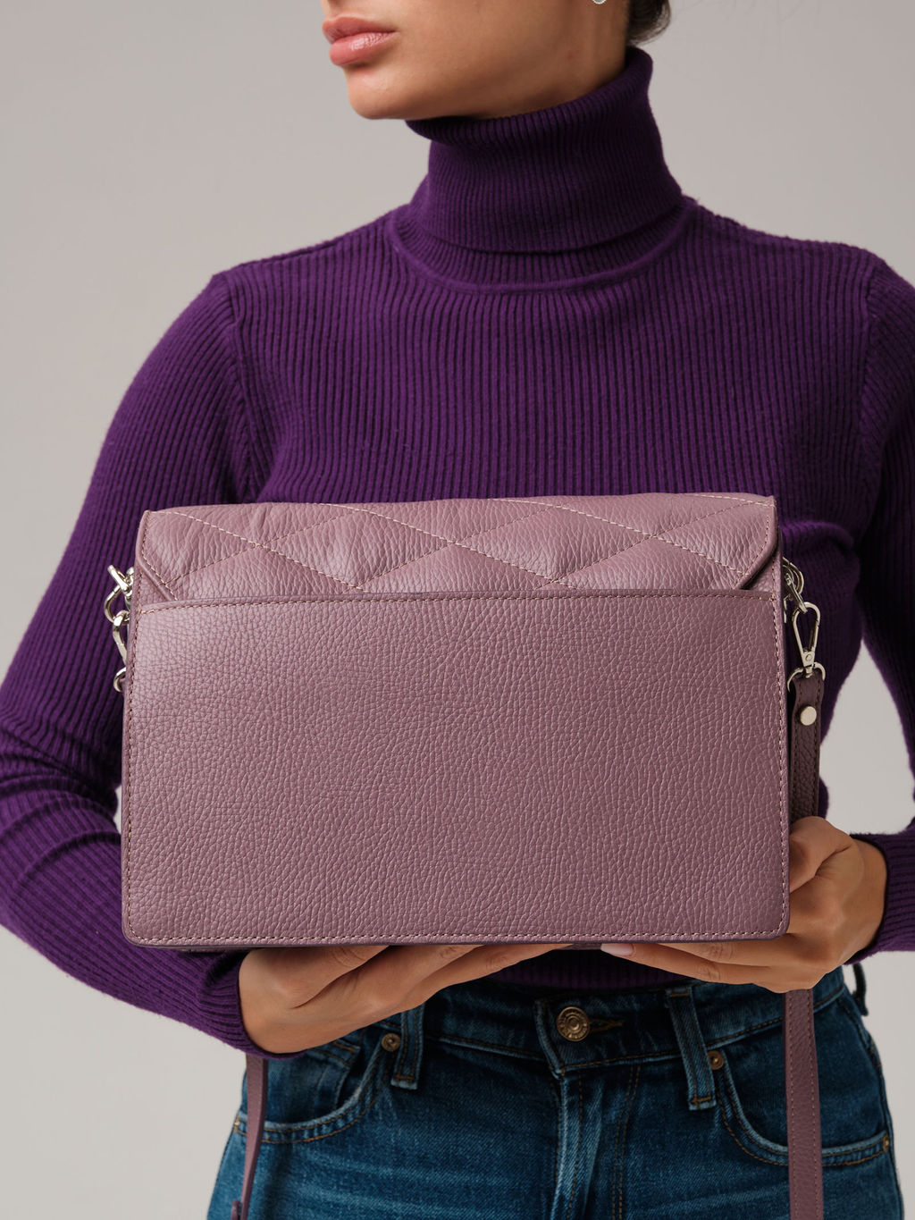 Кожаная сумка Azaro 30795 лиловая тень