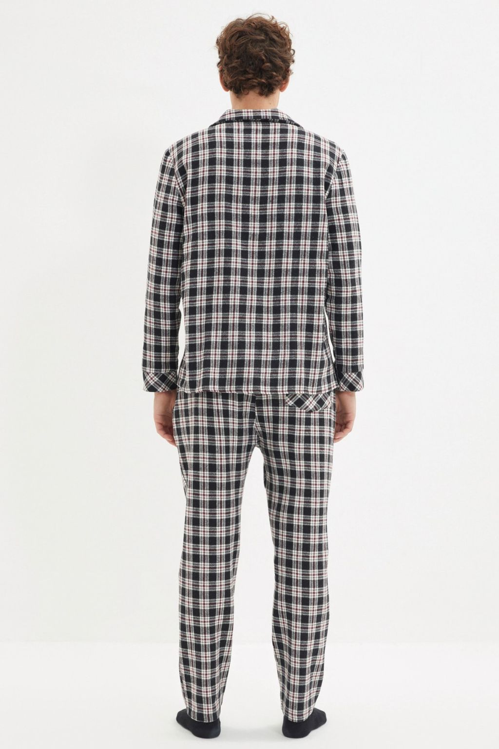 TRENDYOL MAN Siyah Regular Fit Ekose Dokuma Pijama Tak?m? TMNAW22PT1078 - Trendyolmilla фото 6
