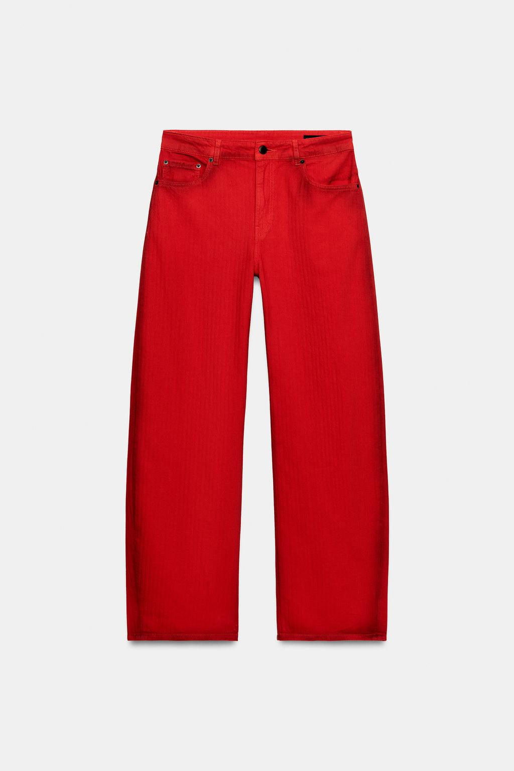 JEANS ZW COLLECTION WIDE LEG TIRO BAJO / Rojo - Zara фото 14