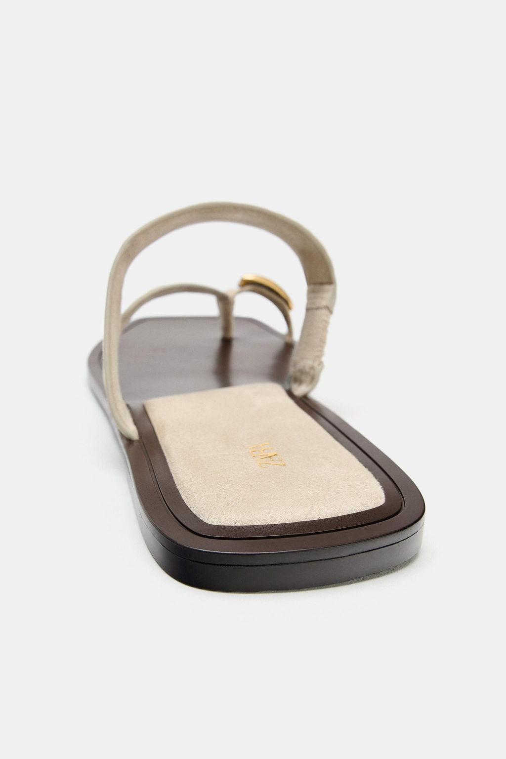SANDALIA PIEL DETALLE MET?LICO / Beige - Zara фото 5