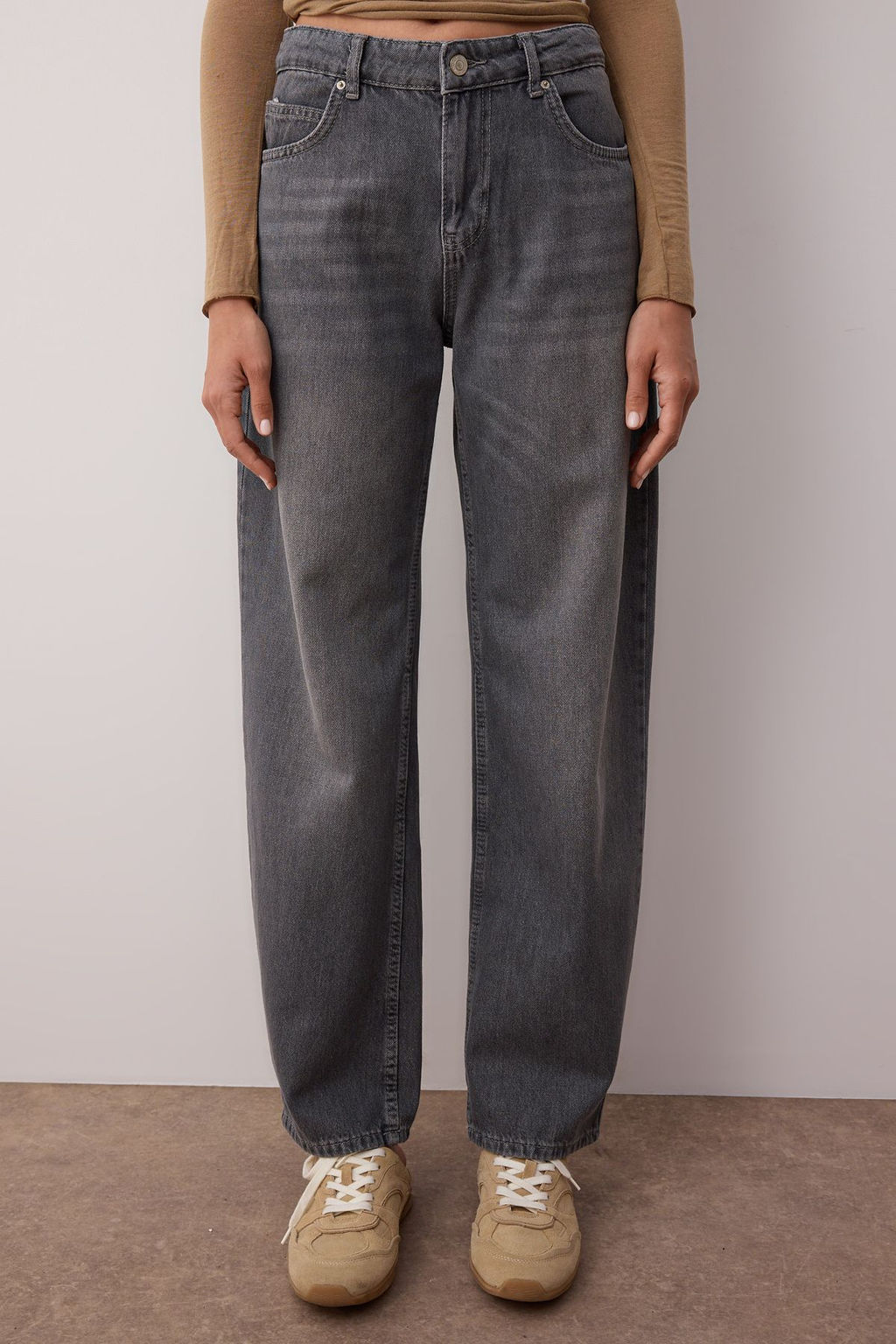 TRENDYOLMILLA Antrasit Premium Dusuk Bel Skater Baggy Jeans TWOSS25JE00173 фото 8