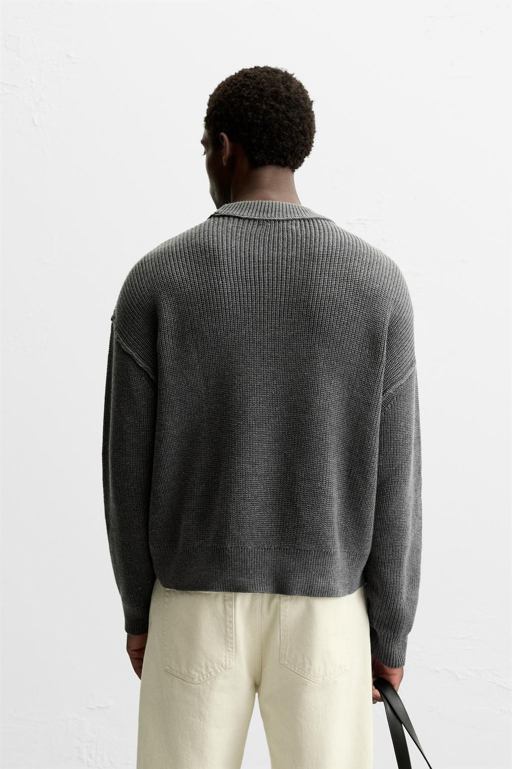 TEXTURED CROPPED FIT SWEATER - Zara фото 3