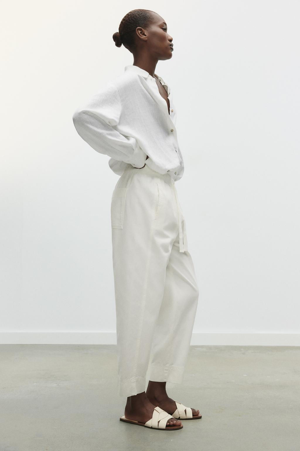 CROSS-STRAP FLAT LEATHER SANDALS - Zara фото 2