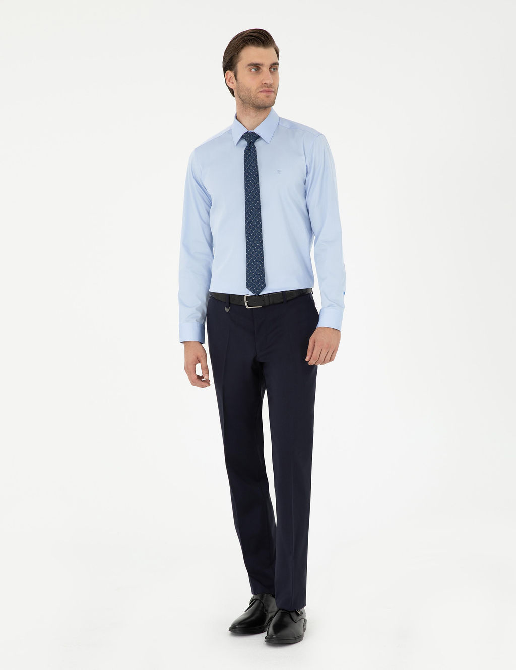 Koyu Mavi Slim Fit Uzun Kollu Basic G_mlek - Pierre cardin фото 11