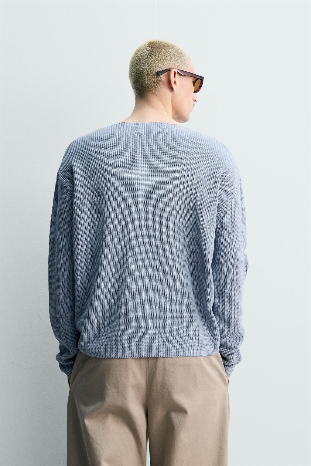 JERSEY ESTRUCTURA SEDA - LINO / Celeste - Zara фото 3