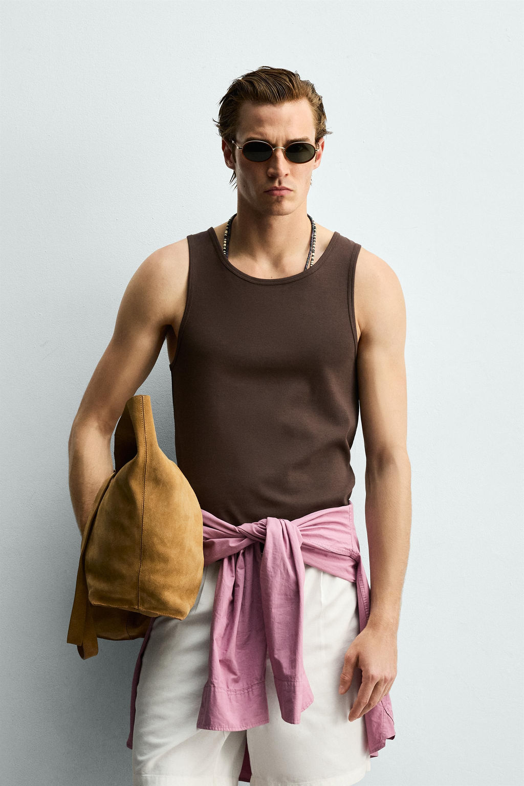 CAMISETA TANK RIB / Marr?n-Azul