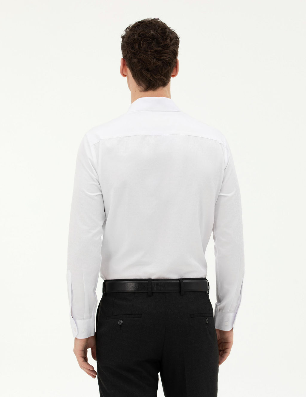 Рубашка Pierre Cardin Slim Fit белая с длинным рукавом
