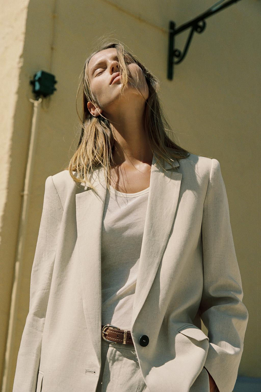 LINEN BLEND BLAZER WITH PRINTED CUFFS - Zara фото 36